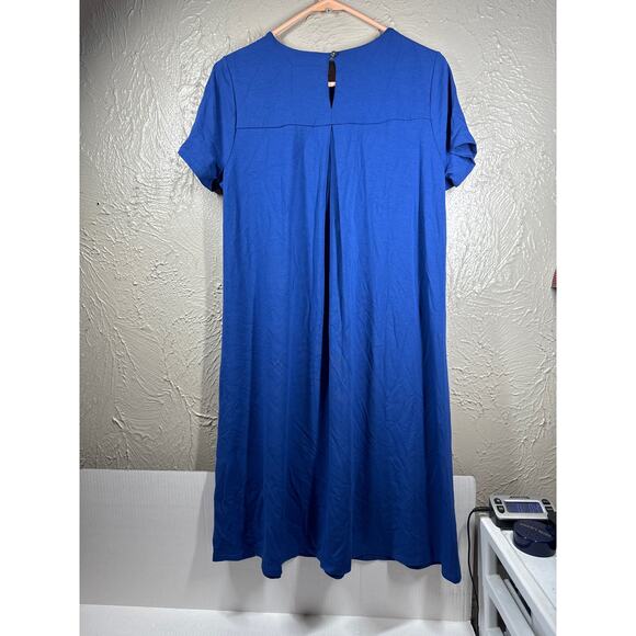 J.‎ JILL Wearever Ballet Sleeve Dress 3/4 Knee Length Stretch Blue Size Small - Picture 3 of 5
